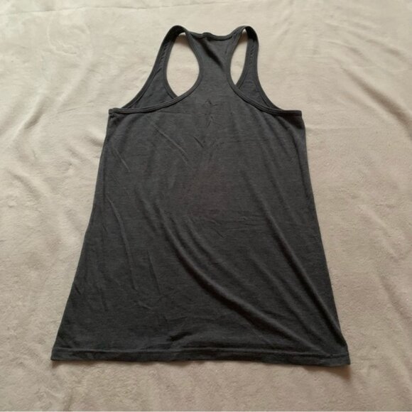 Funny Saying TacOne Size Gymracerback Workout Grey & White Graphic Tank Top - Picture 3 of 3